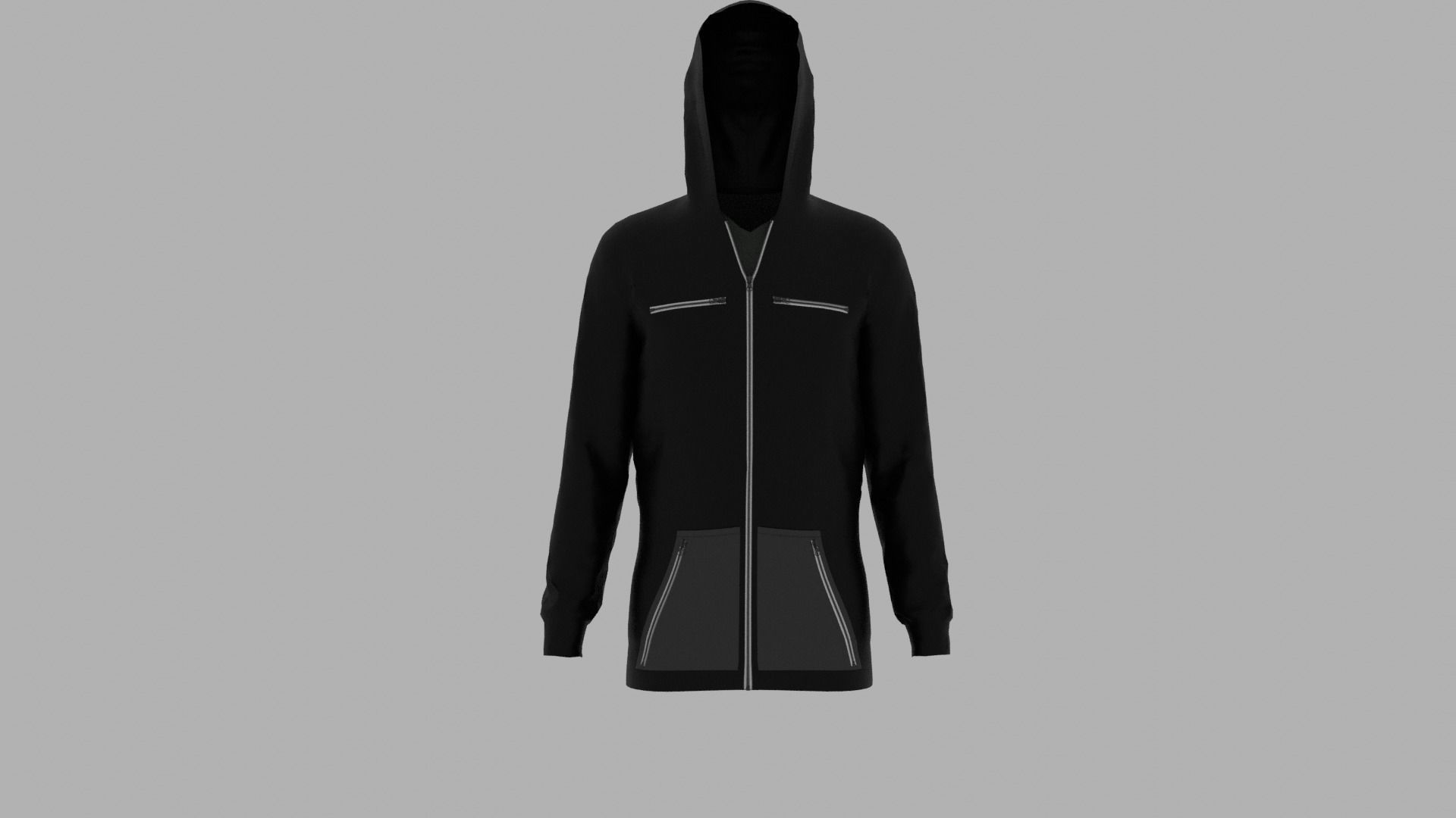 Hoodie mannequin wearing Low-poly 3D model_1
