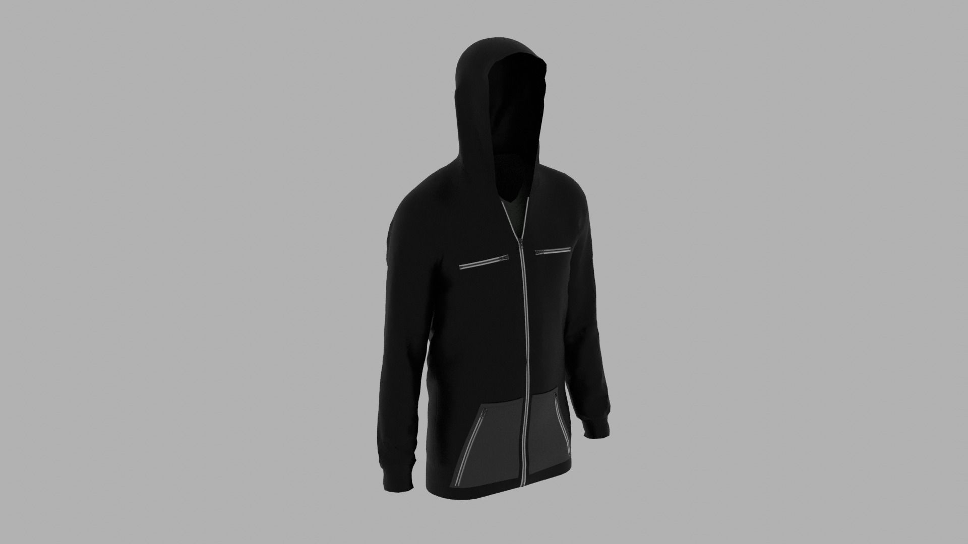 Hoodie mannequin wearing Low-poly 3D model_4