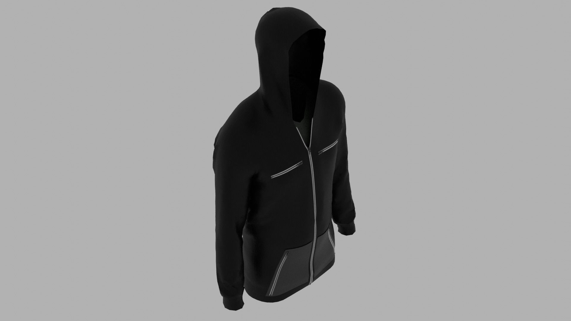 Hoodie mannequin wearing Low-poly 3D model_7