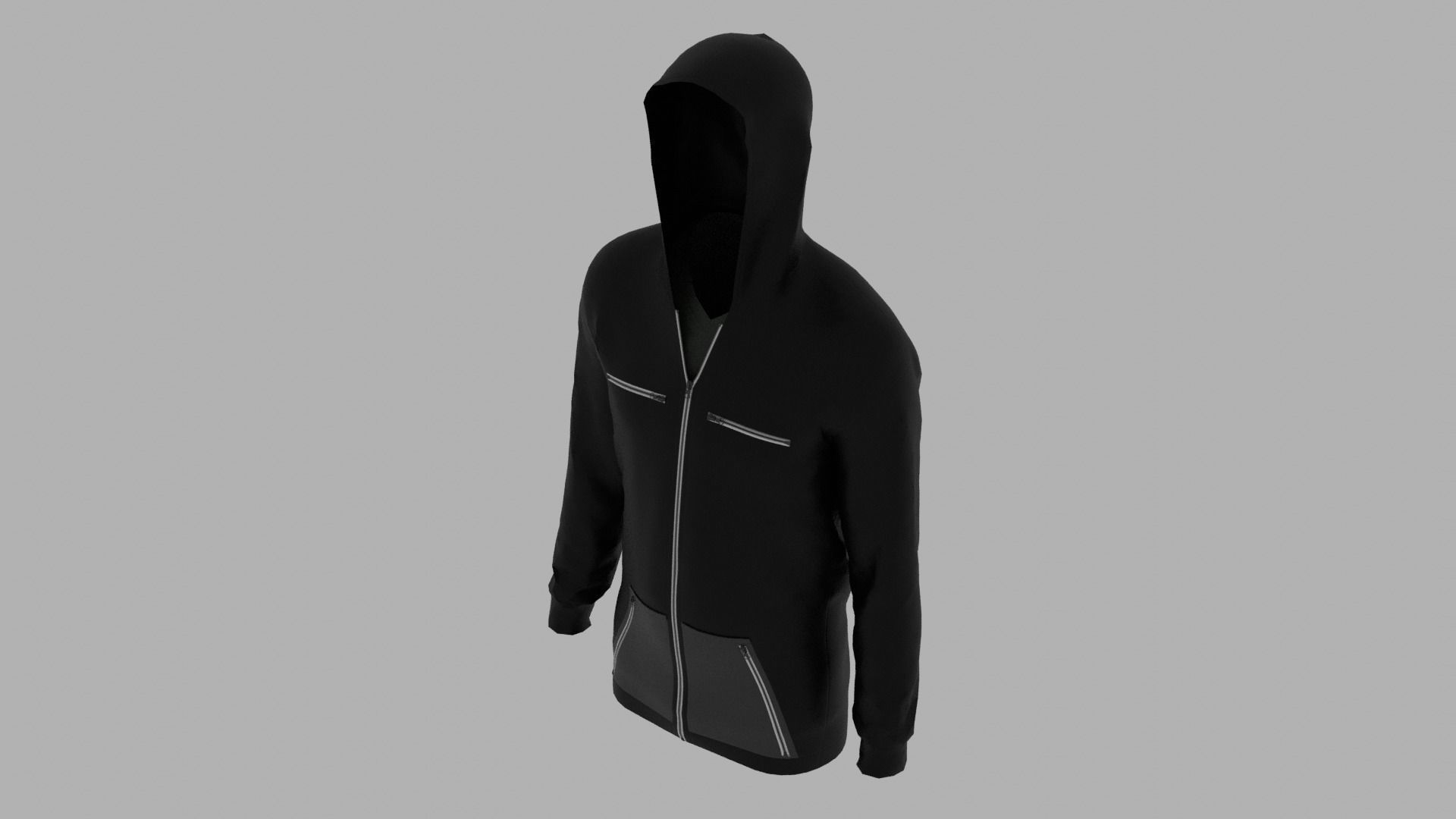 Hoodie mannequin wearing Low-poly 3D model_6