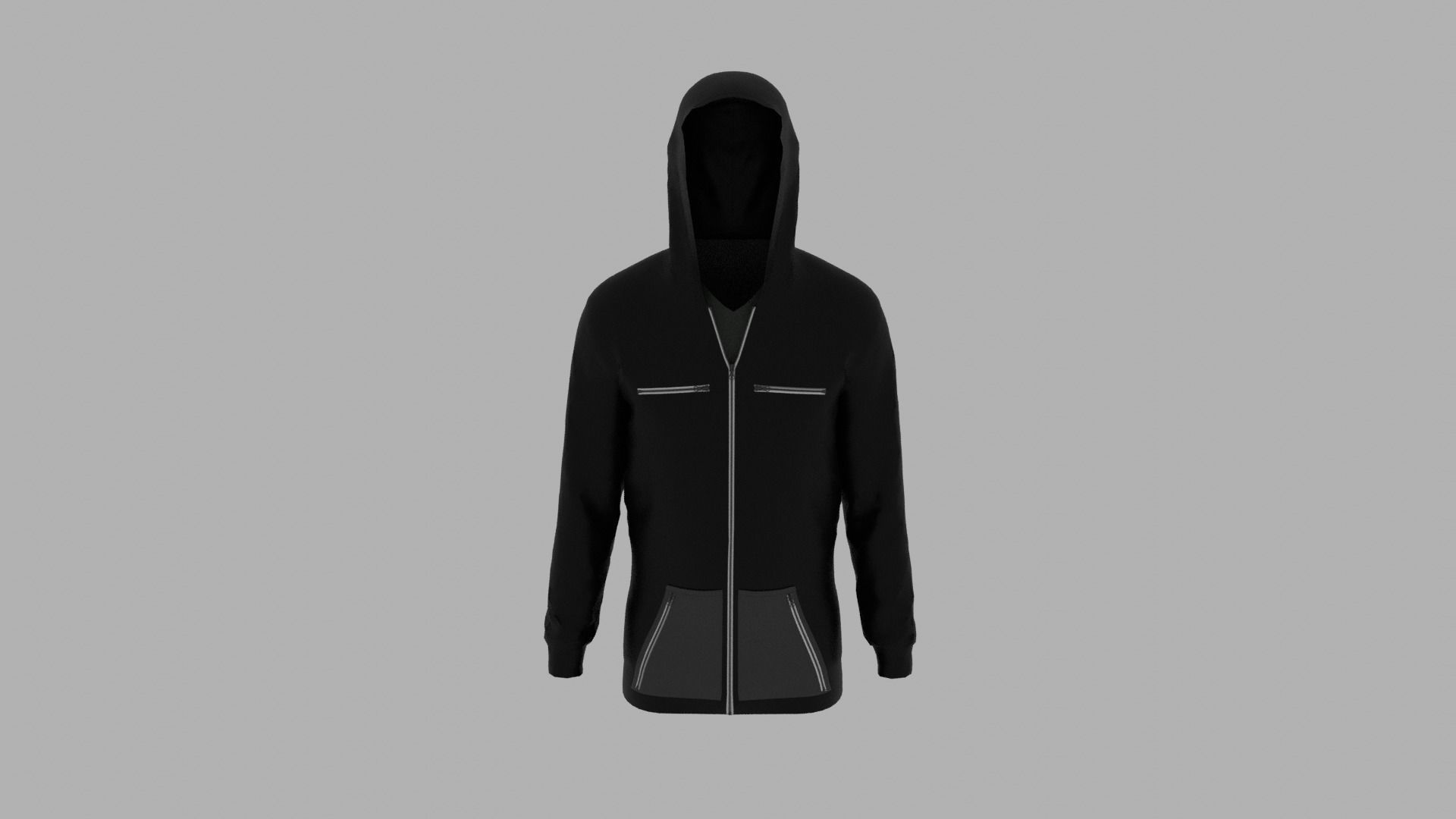 Hoodie mannequin wearing Low-poly 3D model_5