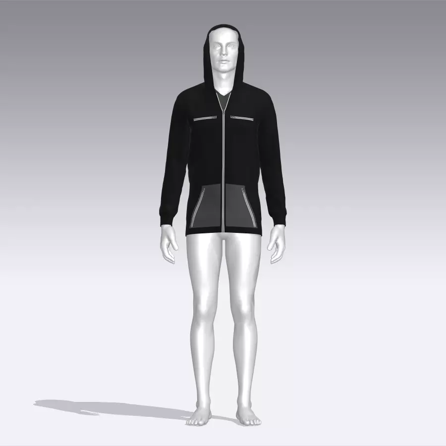 Hoodie mannequin wearing Low-poly 3D model_0