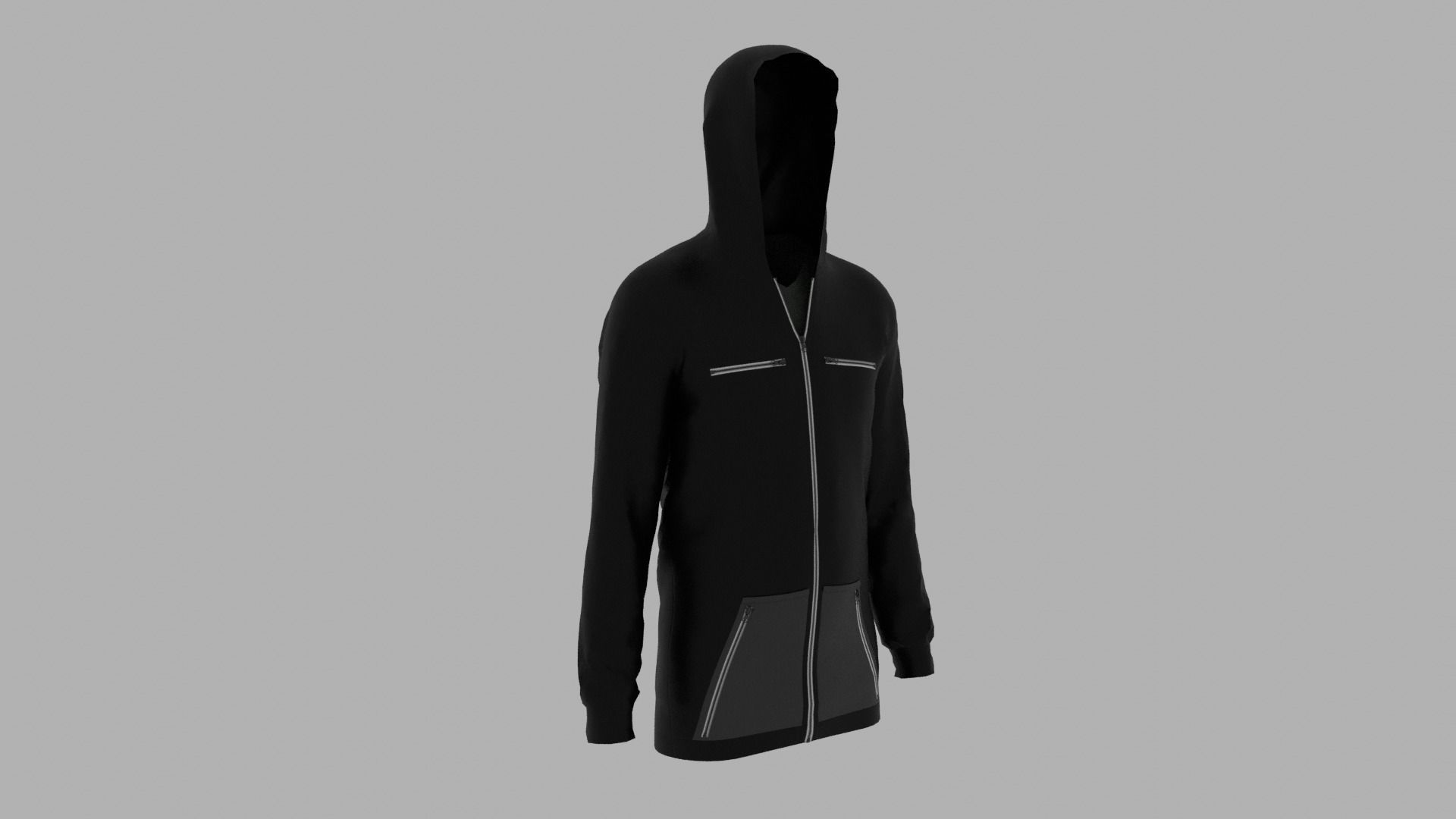 Hoodie mannequin wearing Low-poly 3D model_3