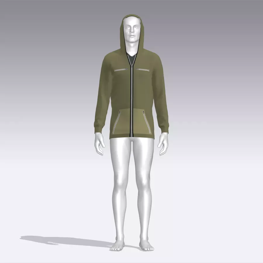 Hoodie mannequin wearing Low-poly 3D model_0