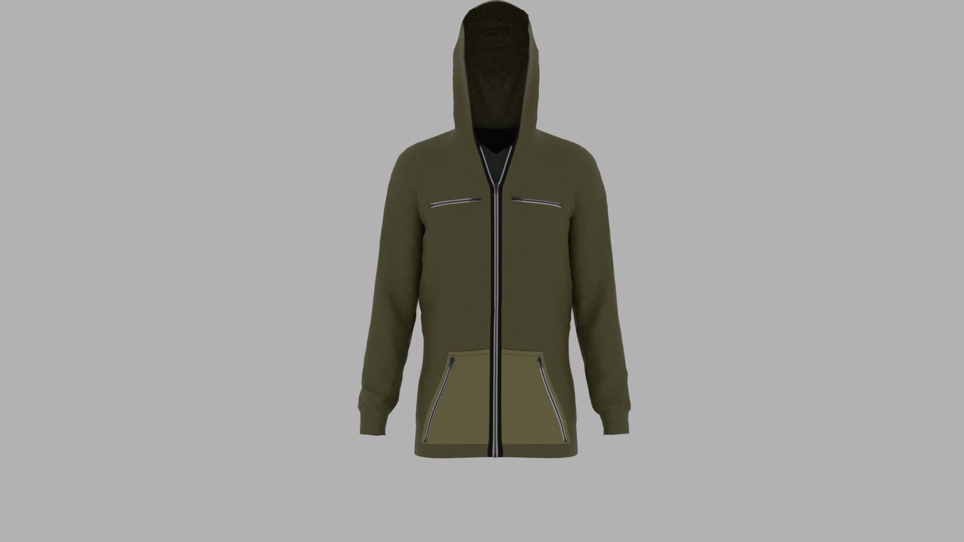 Hoodie mannequin wearing Low-poly 3D model_1