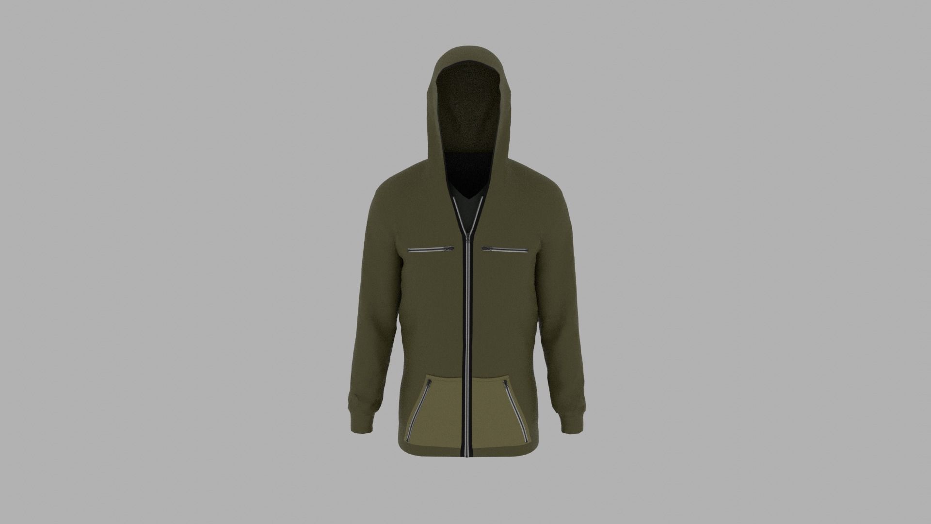 Hoodie mannequin wearing Low-poly 3D model_5
