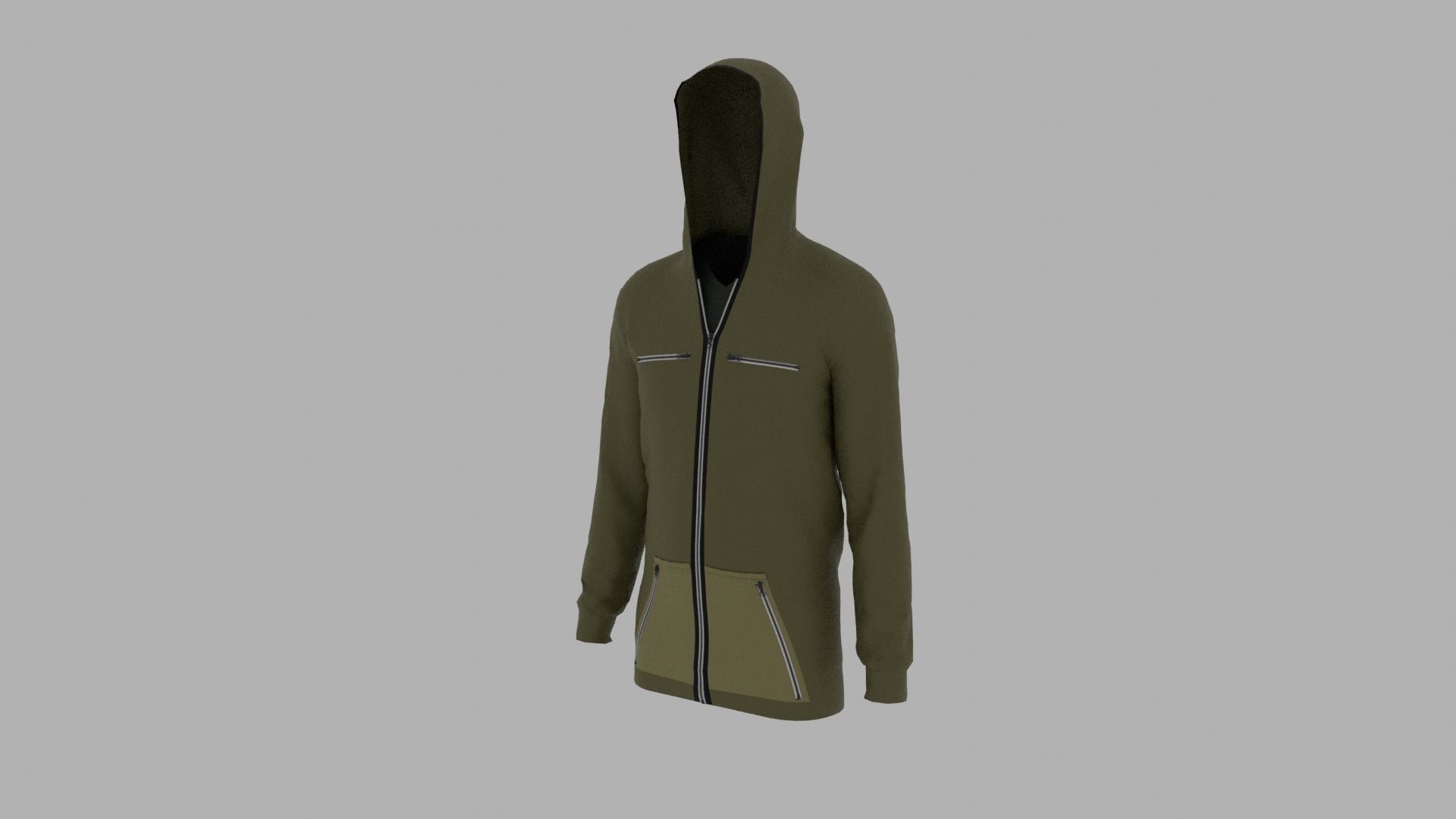 Hoodie mannequin wearing Low-poly 3D model_2