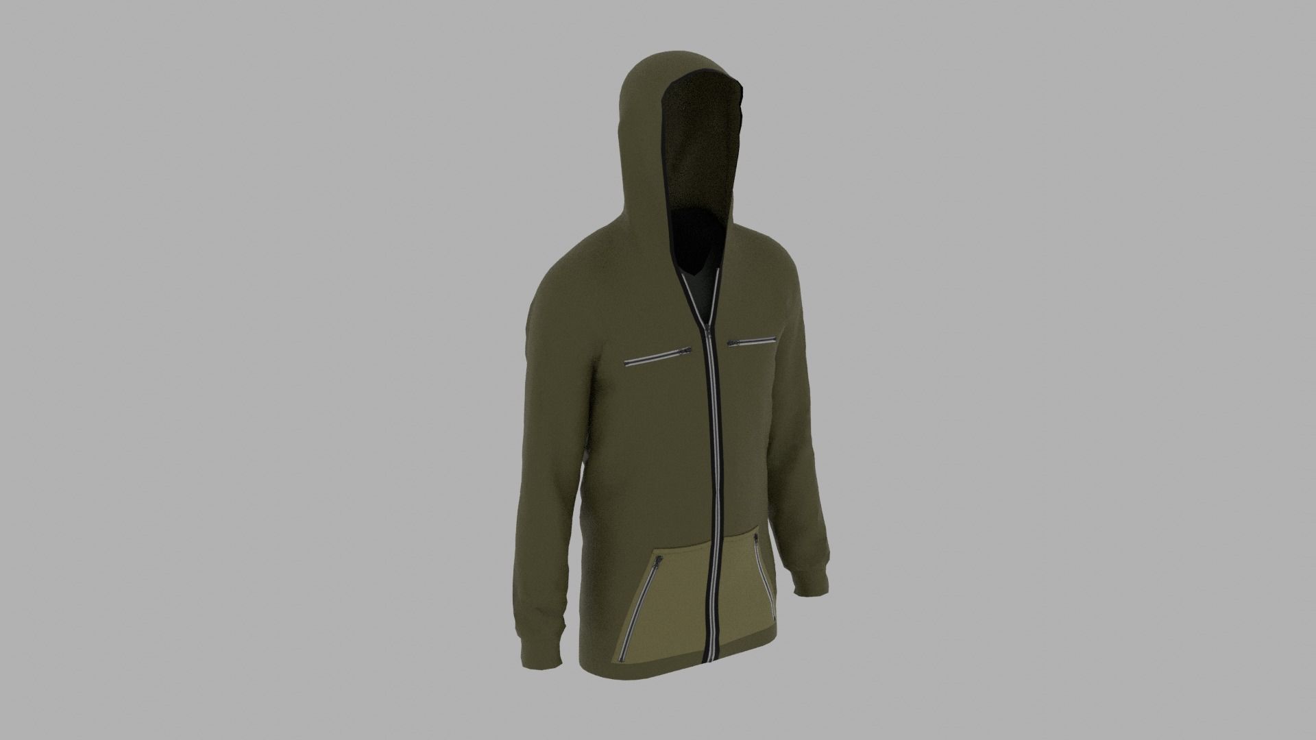 Hoodie mannequin wearing Low-poly 3D model_4