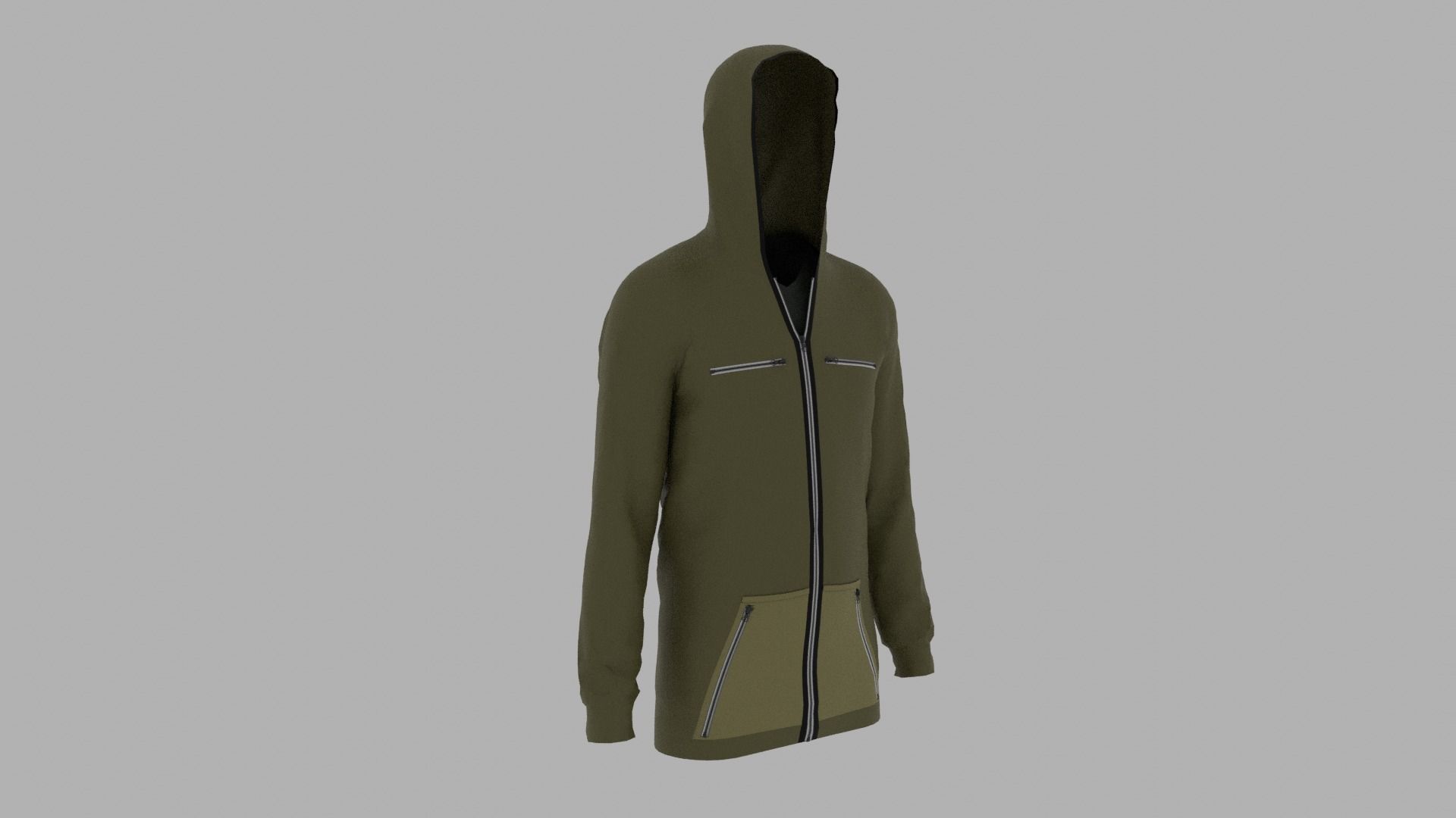 Hoodie mannequin wearing Low-poly 3D model_3