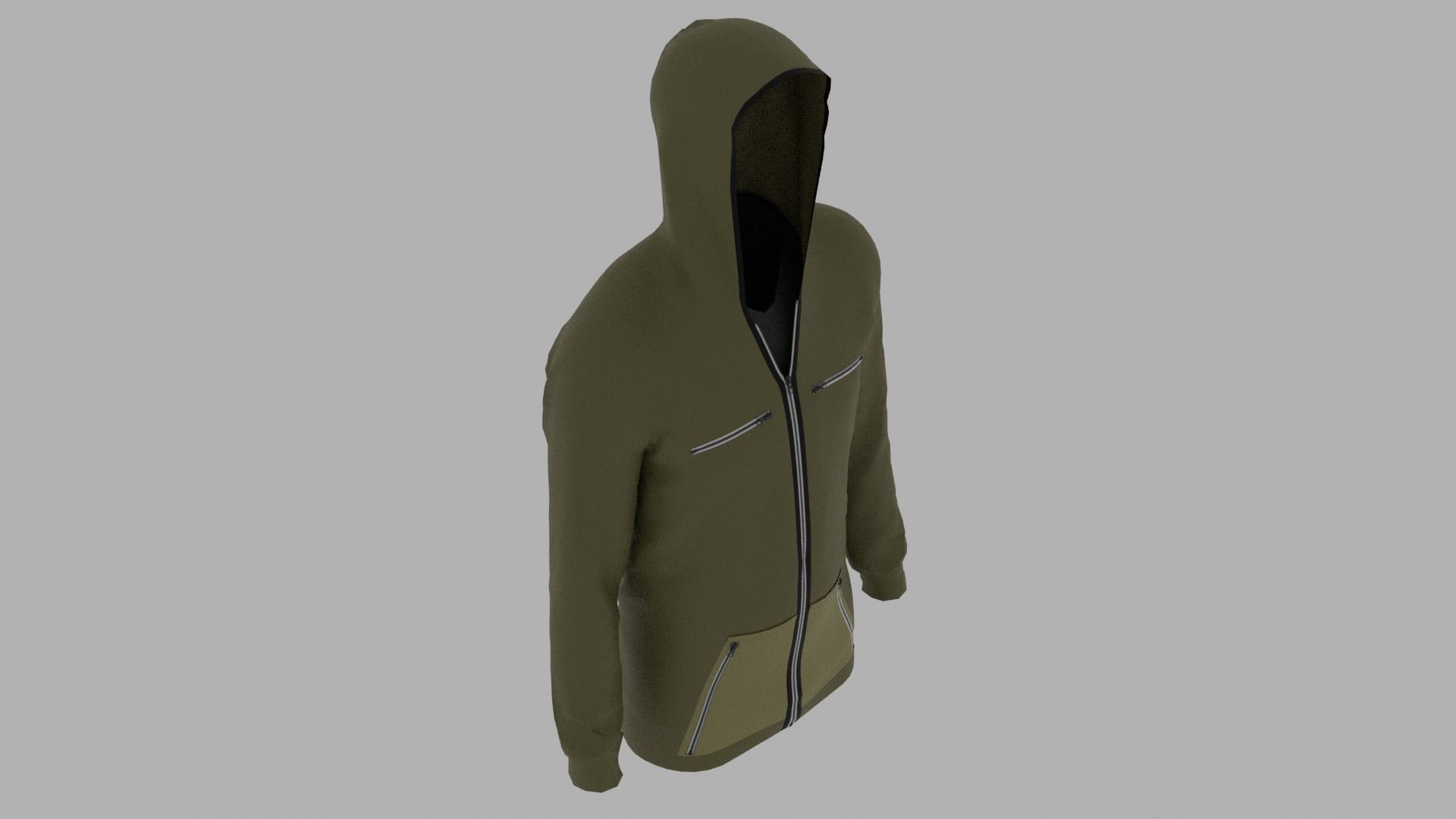Hoodie mannequin wearing Low-poly 3D model_7