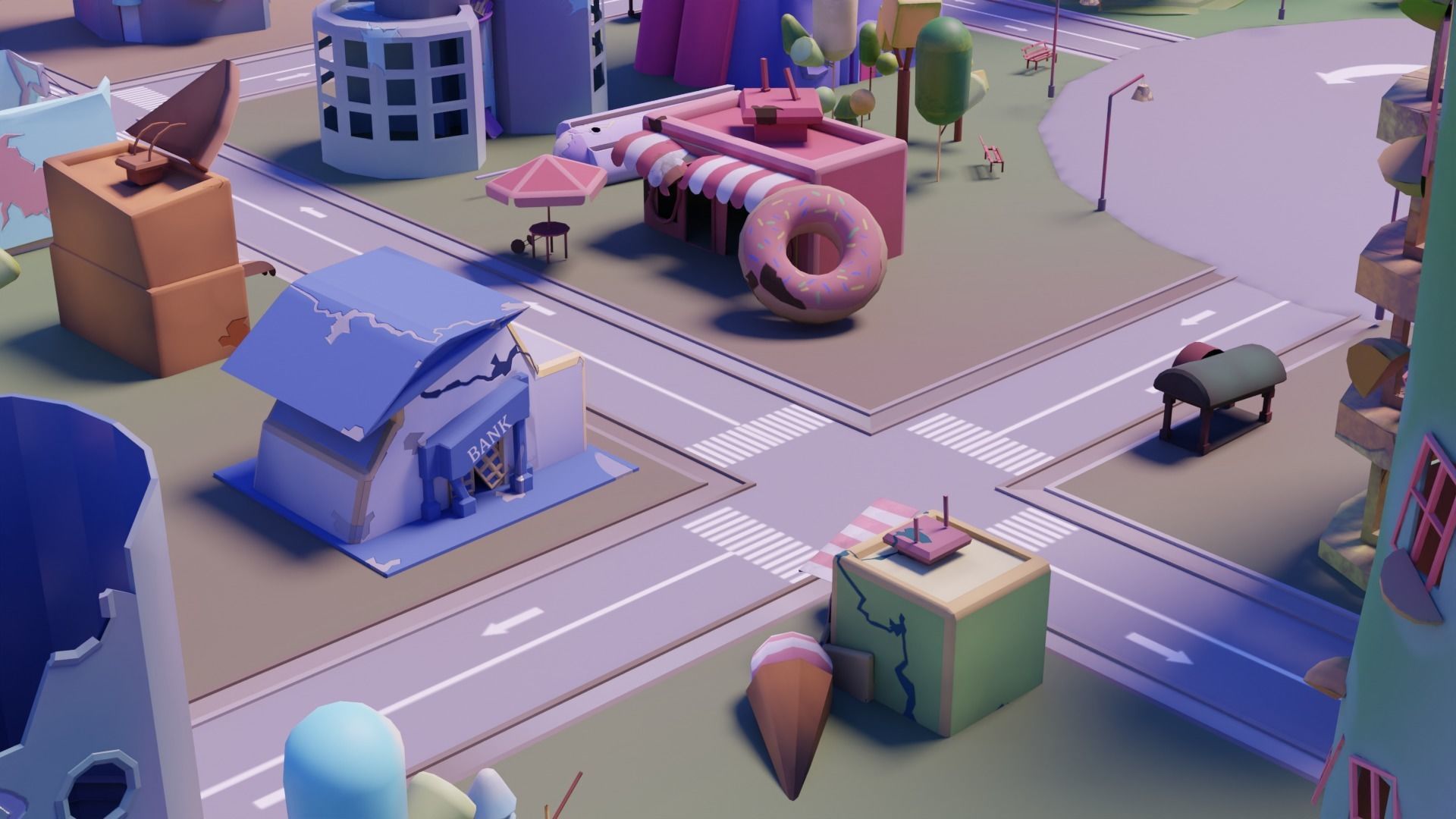 Zombie Apocalypse City Pack Low-poly 3D model_3