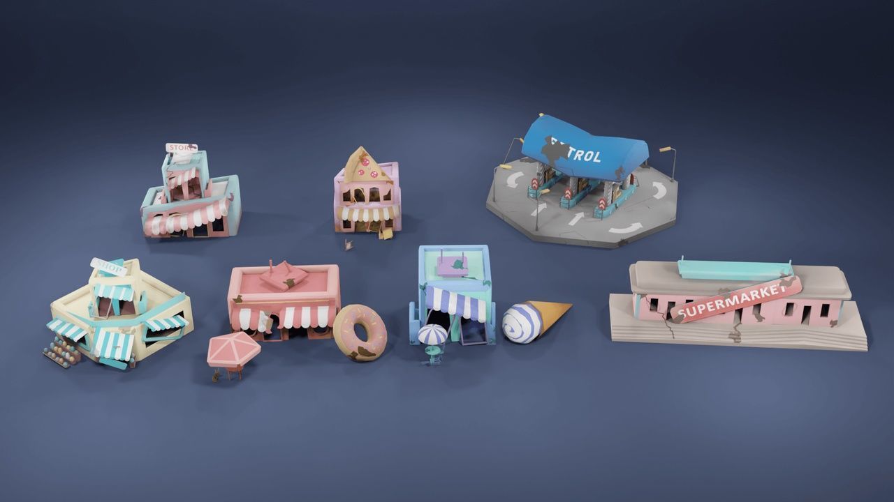 Zombie Apocalypse City Pack Low-poly 3D model_13