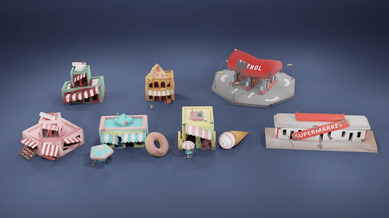 Zombie Apocalypse City Pack Low-poly 3D model_16