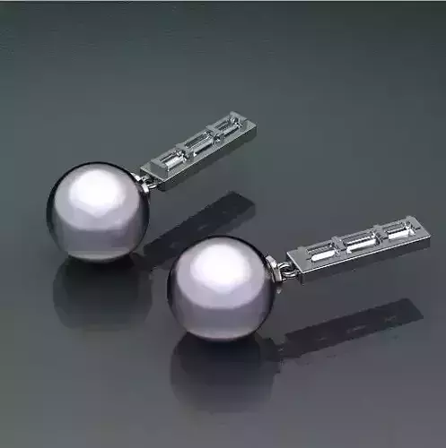 Earrings with pearl stones Model 2582