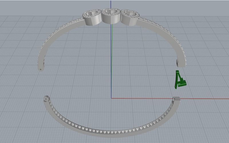 Bracelet with hearts Model 2581 3D print model_2