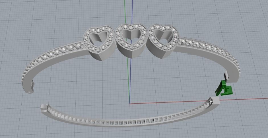 Bracelet with hearts Model 2581 3D print model_3