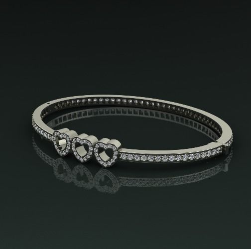 Bracelet with hearts Model 2581 3D print model_1