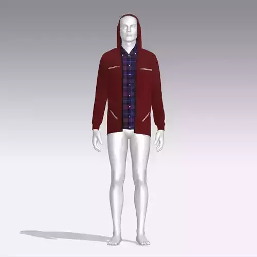 Hoodie mannequin wearing and plaid shirt