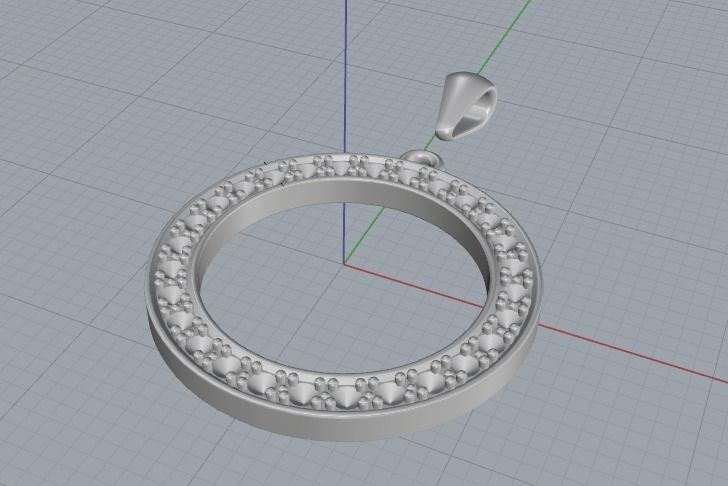 Pendant round Model 2574 3D print model_5