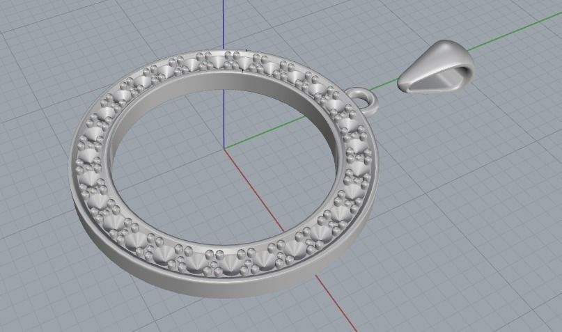 Pendant round Model 2574 3D print model_2