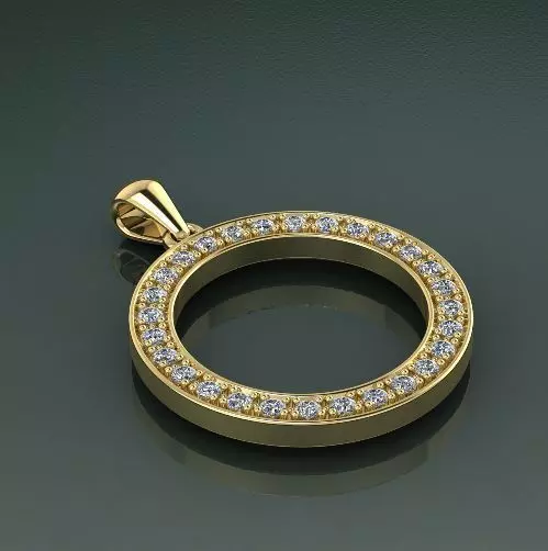 Pendant round Model 2574 3D print model_0