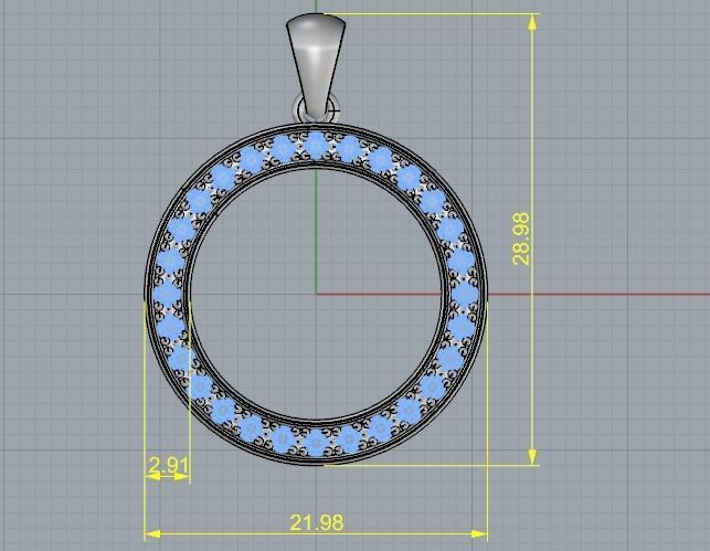 Pendant round Model 2574 3D print model_6