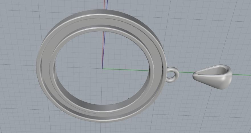Pendant round Model 2574 3D print model_4
