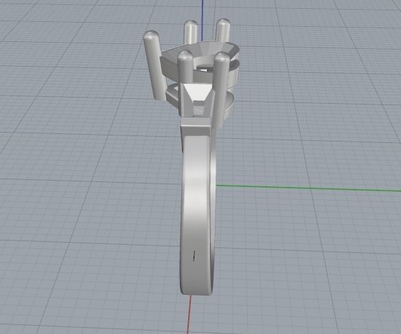 Heart Stone Ring Model 2571 3D print model_3