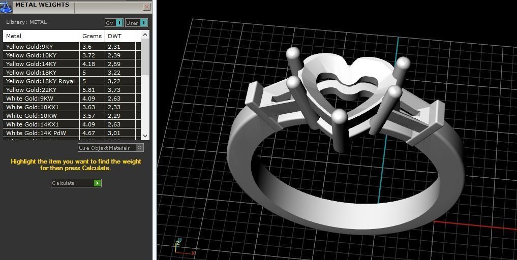 Heart Stone Ring Model 2571 3D print model_9
