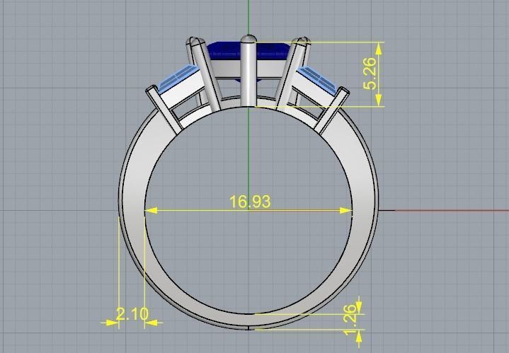 Heart Stone Ring Model 2571 3D print model_6