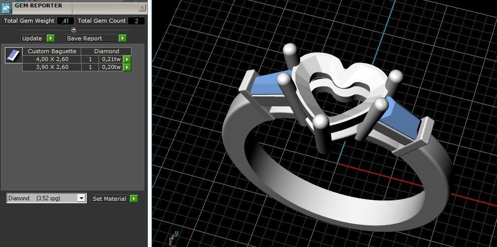 Heart Stone Ring Model 2571 3D print model_10