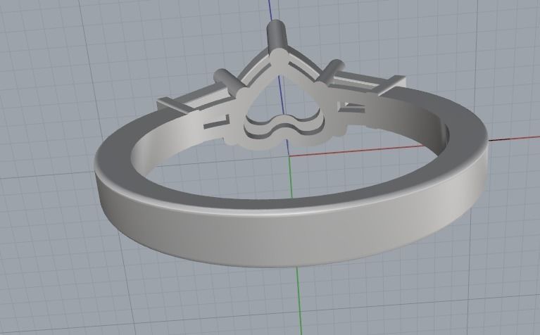 Heart Stone Ring Model 2571 3D print model_5