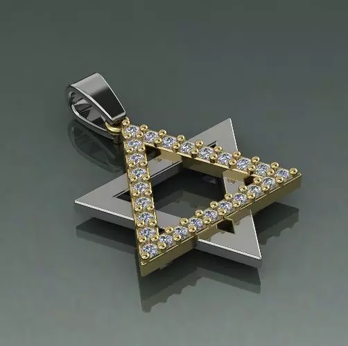 Star of David pendant Model 2569 3D print model_0