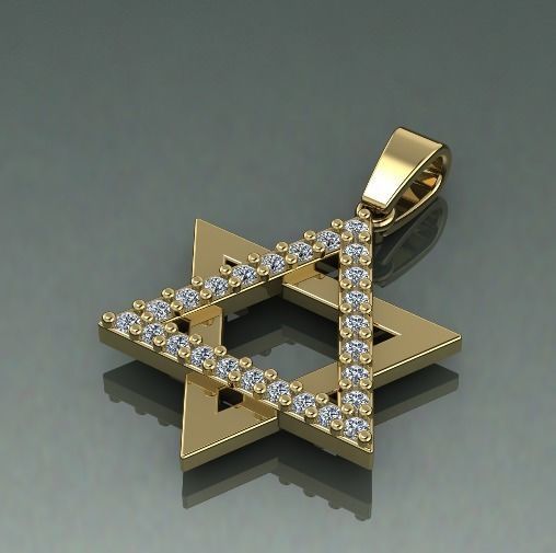 Star of David pendant Model 2569 3D print model_1