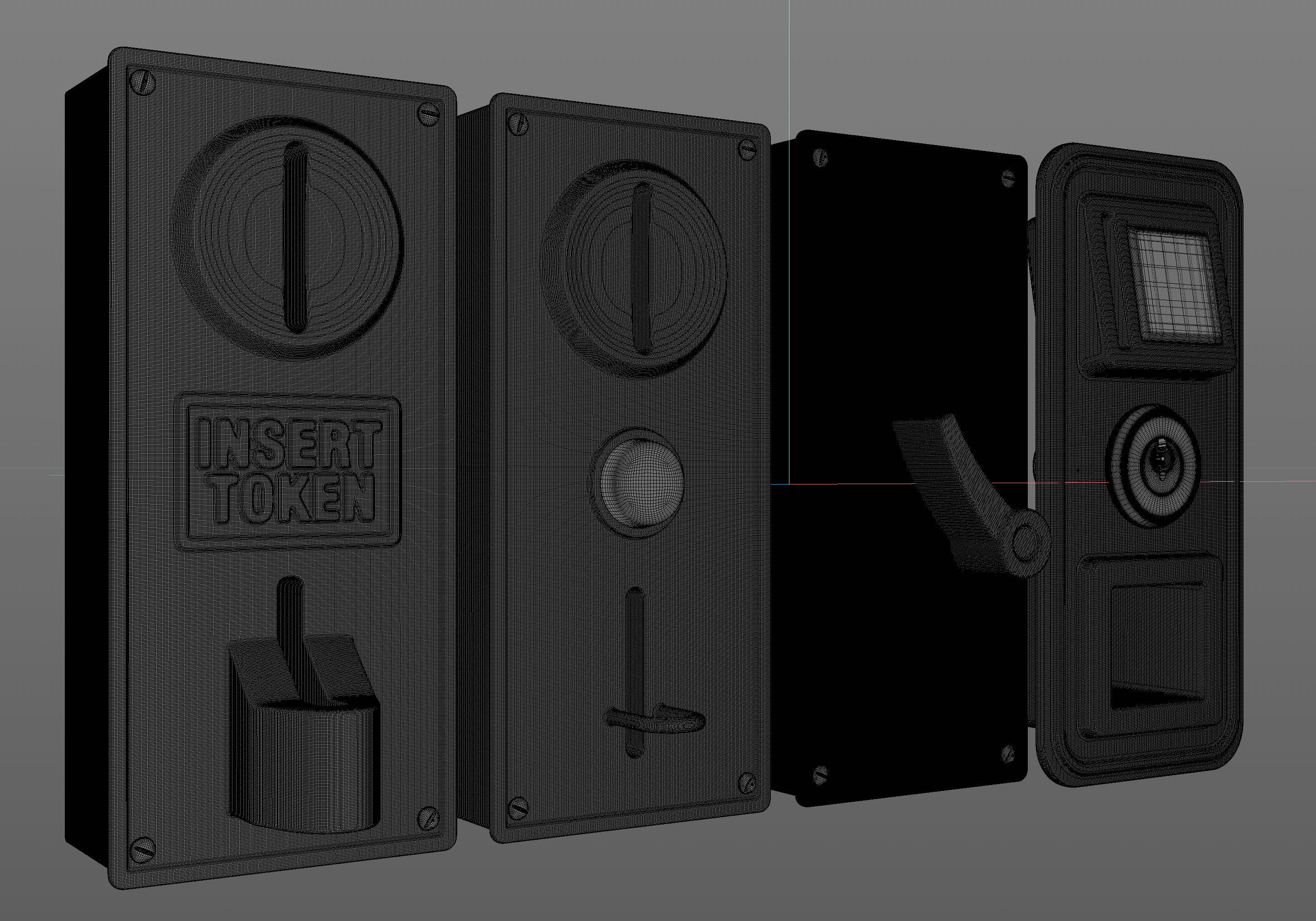 Retro Coin Token Slot Facades 3D model_6