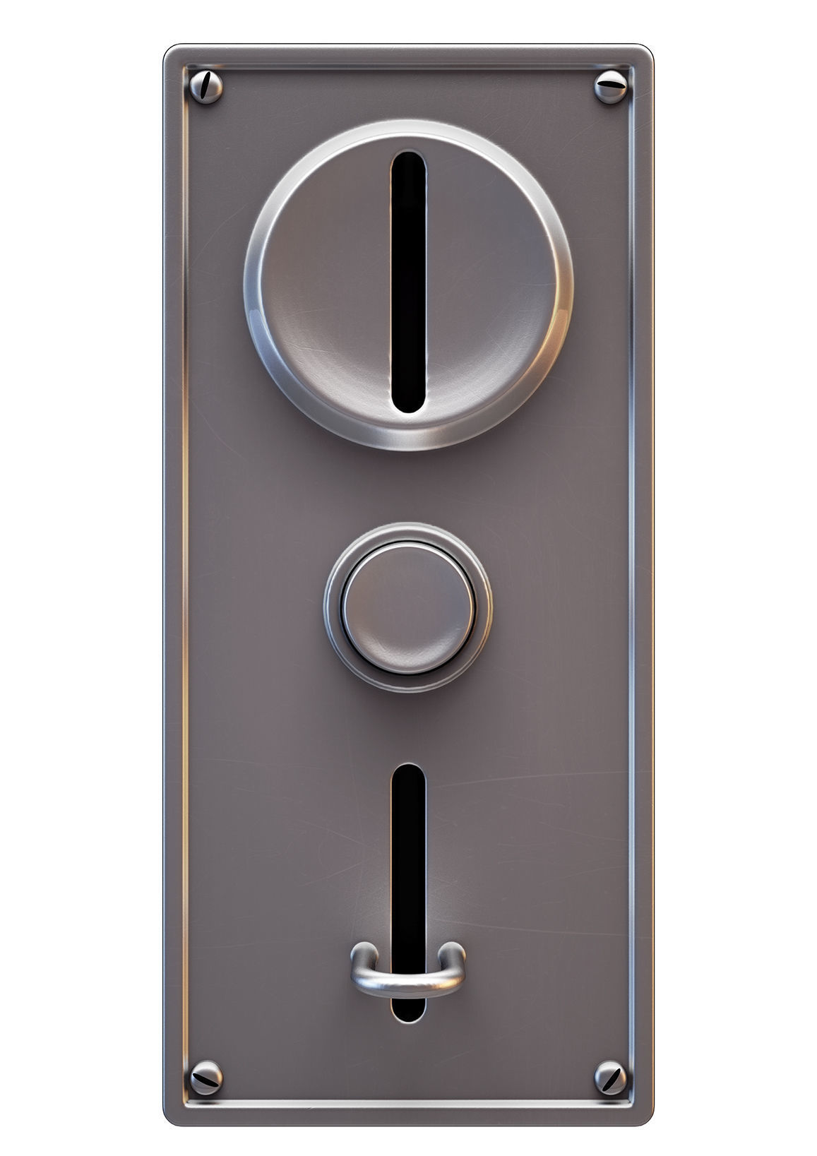 Retro Coin Token Slot Facades 3D model_2