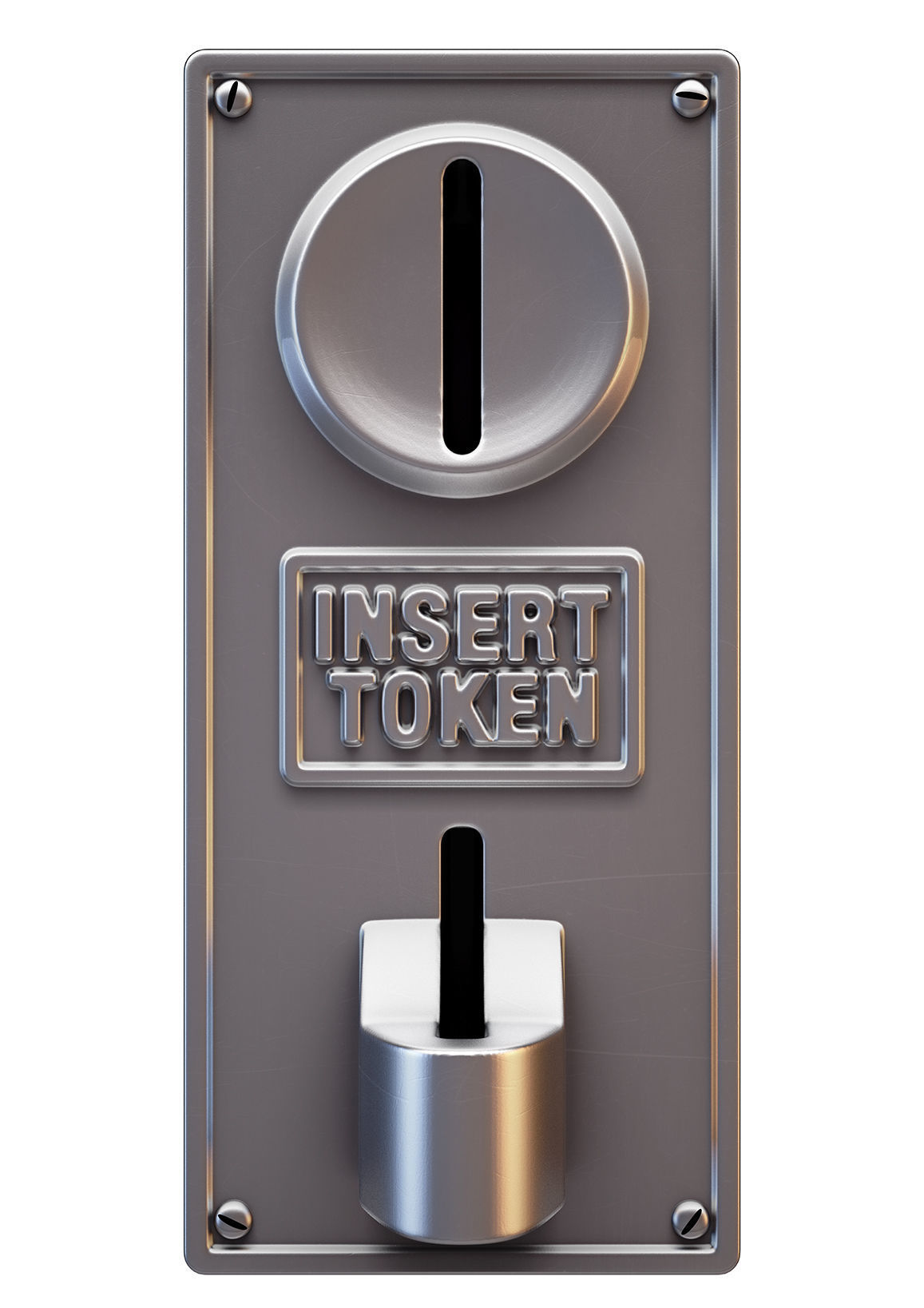 Retro Coin Token Slot Facades 3D model_1