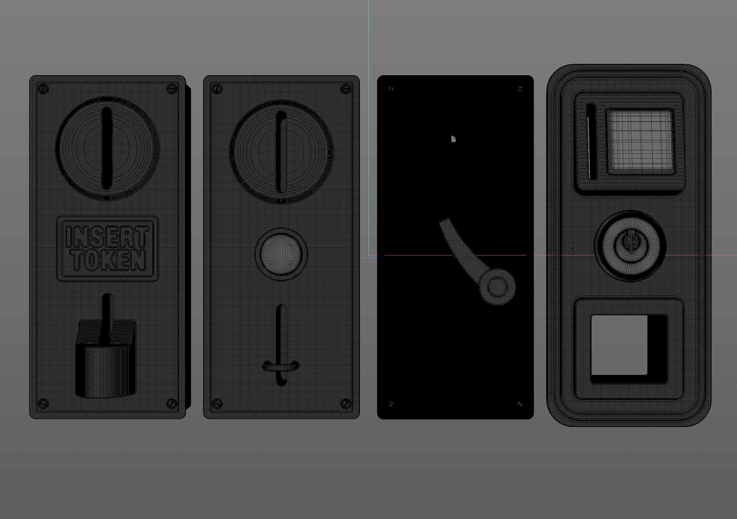 Retro Coin Token Slot Facades 3D model_5