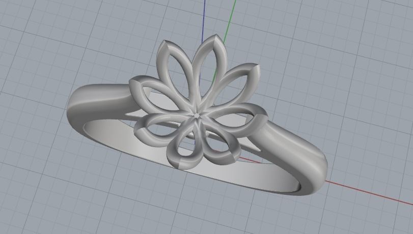 Soliter ring with one stone Model 2553 3D print model_2