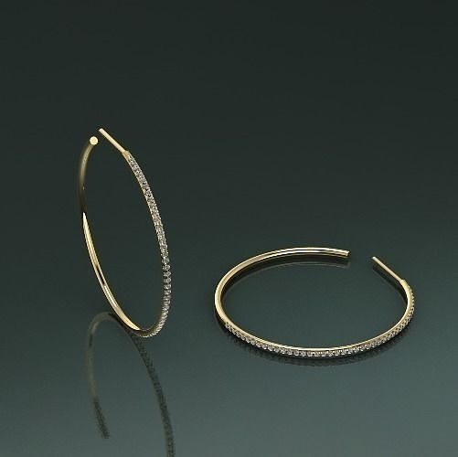 Earring Models Rounded Round earrings Model 2552 3D model 3D printable | CGTrader