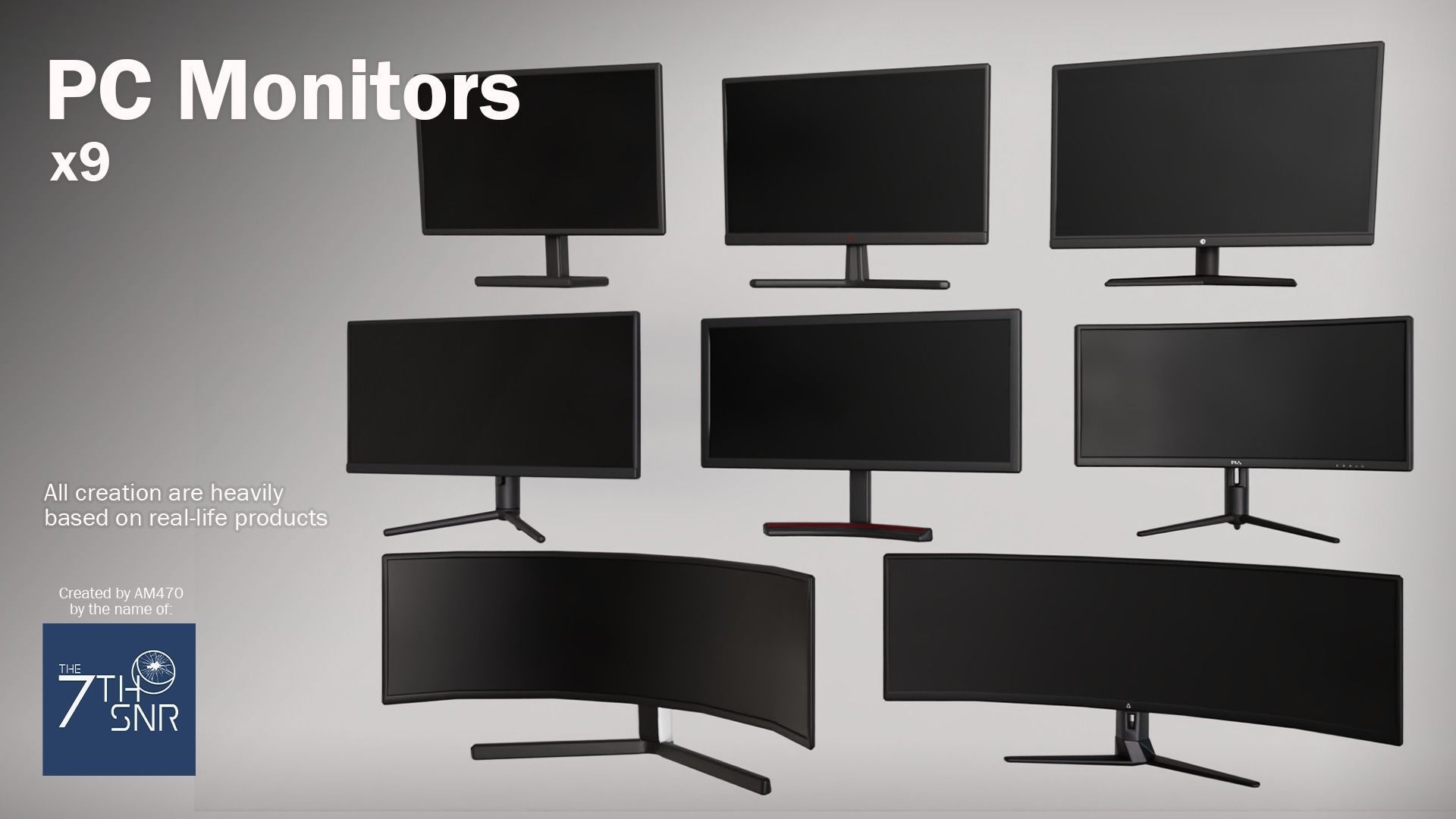 Low Poly PC Monitors Low-poly 3D model_1