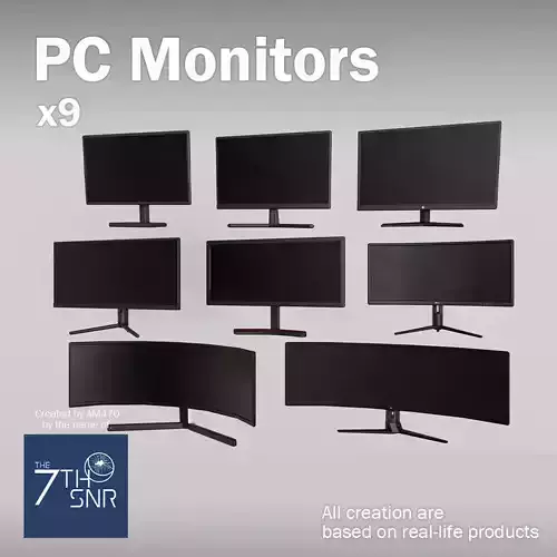Low Poly PC Monitors Low-poly 3D model