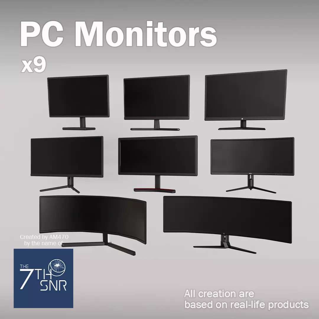 Low Poly PC Monitors Low-poly 3D model_0