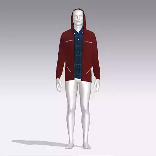 Hoodie mannequin wearing and plaid shirt