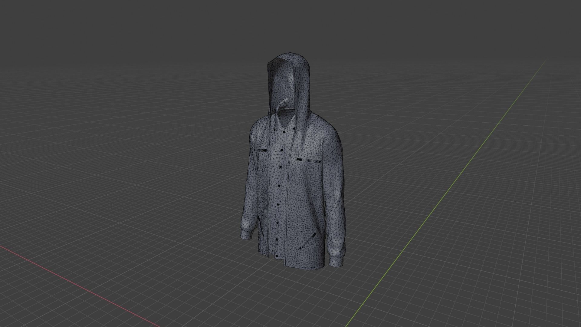 Hoodie mannequin wearing and plaid shirt Low-poly 3D model_9