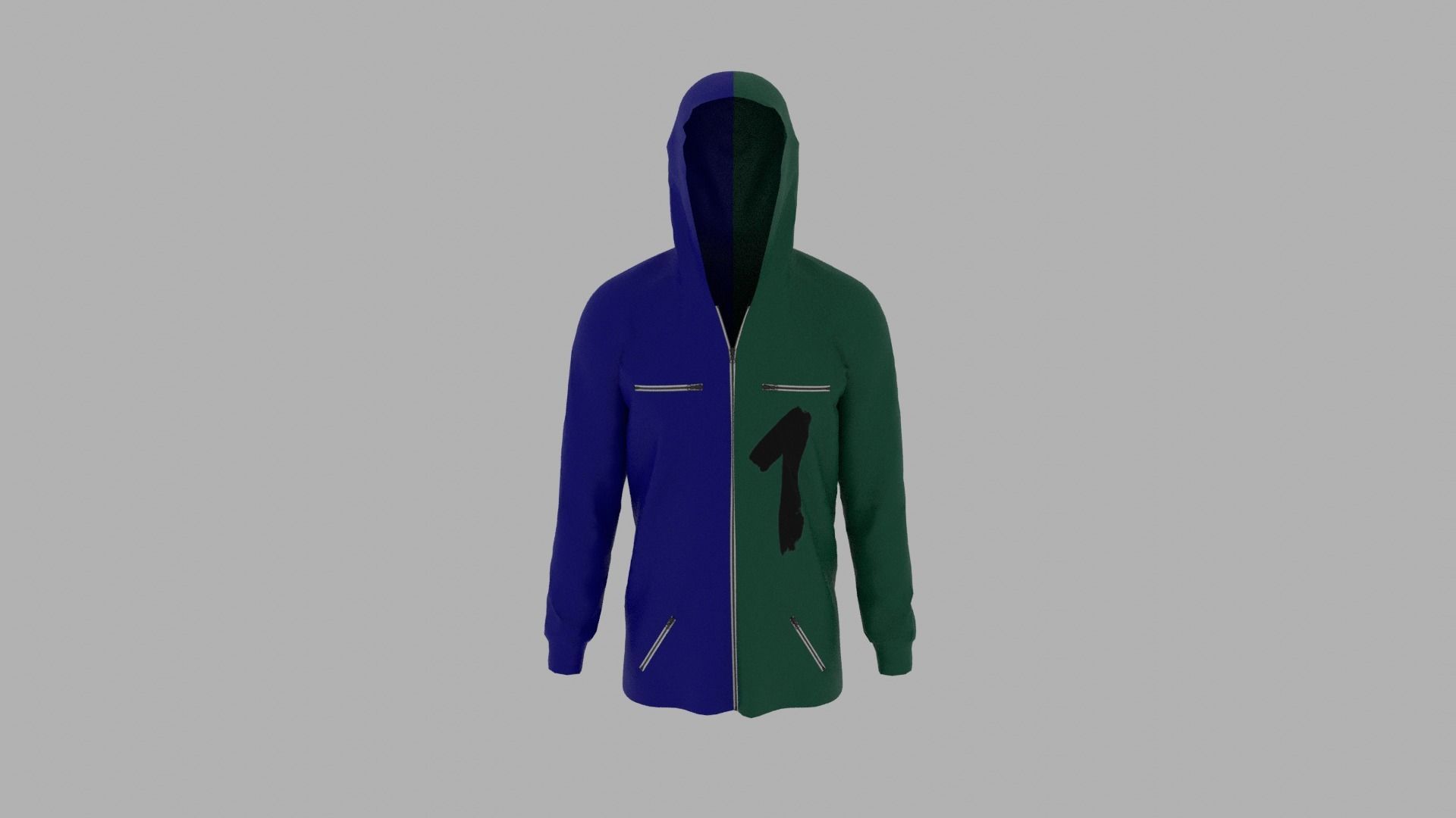 Hoodie mannequin wearing Low-poly 3D model_5