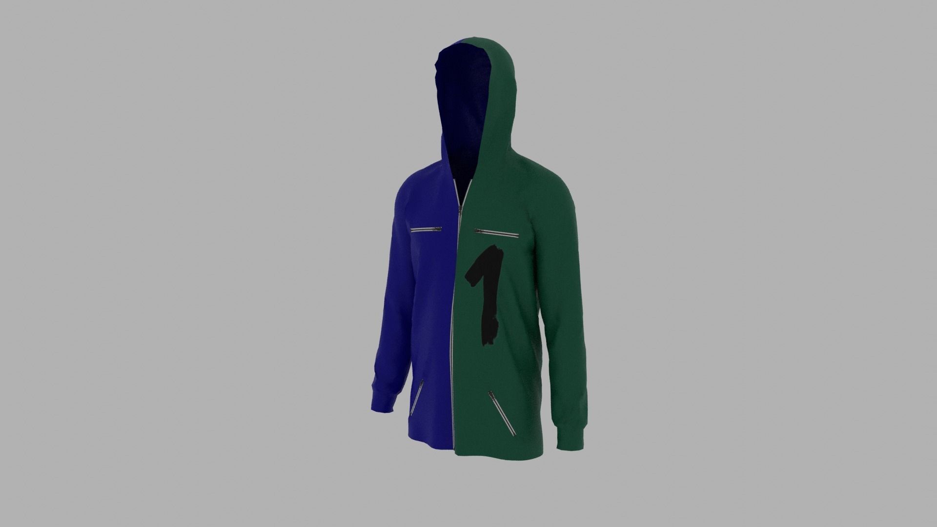 Hoodie mannequin wearing Low-poly 3D model_2