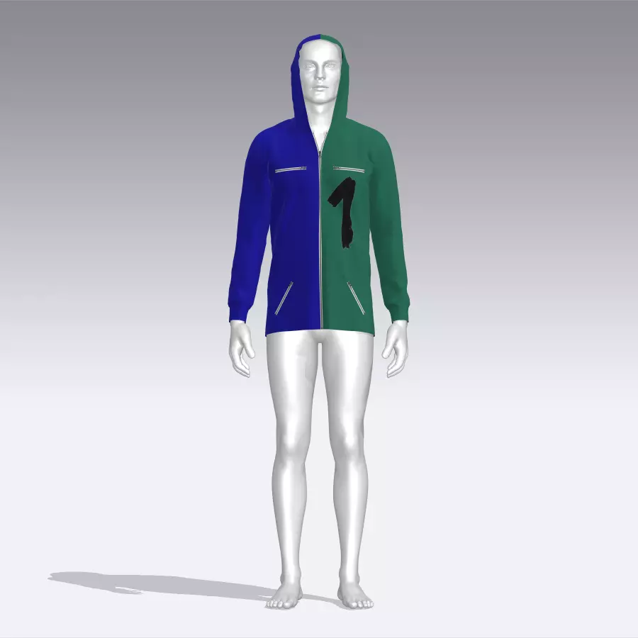 Hoodie mannequin wearing Low-poly 3D model_0