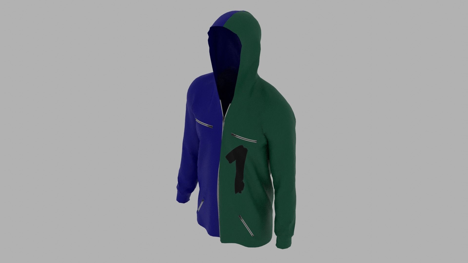 Hoodie mannequin wearing Low-poly 3D model_6