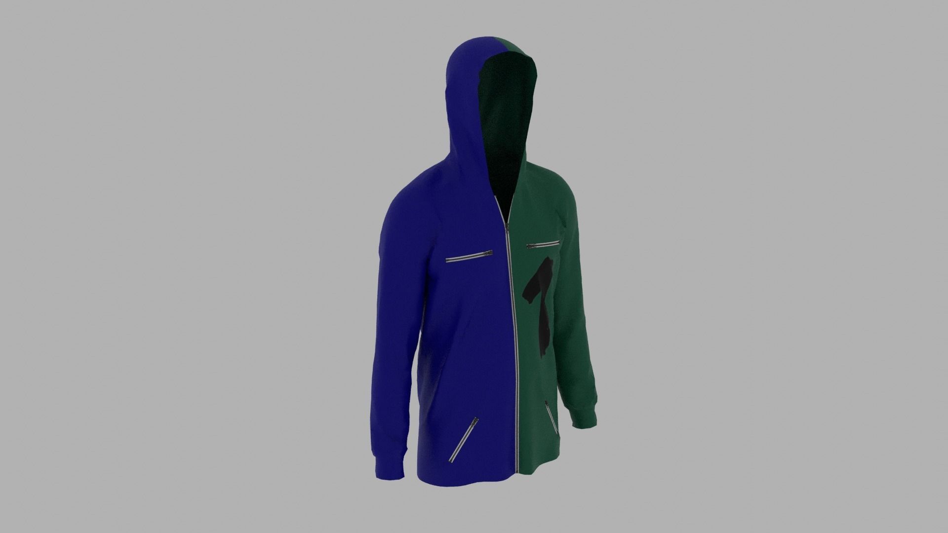 Hoodie mannequin wearing Low-poly 3D model_4